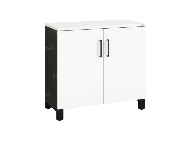 Шкаф низкий распашной, 2 уровня 900x600x850 RM147-90x60 Белый/Черный