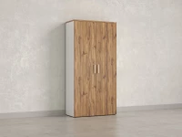 Шкаф распашной, регулируемые опоры, 5 уровней 900x420x1800 RM153-90x41 Дуб Юстус/Белый