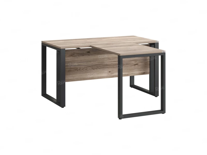 Стол с брифингом на О-образных опорах с экраном ЛДСП RM046-18x7 1800x2500x750 Дуб Маувелла/Серый