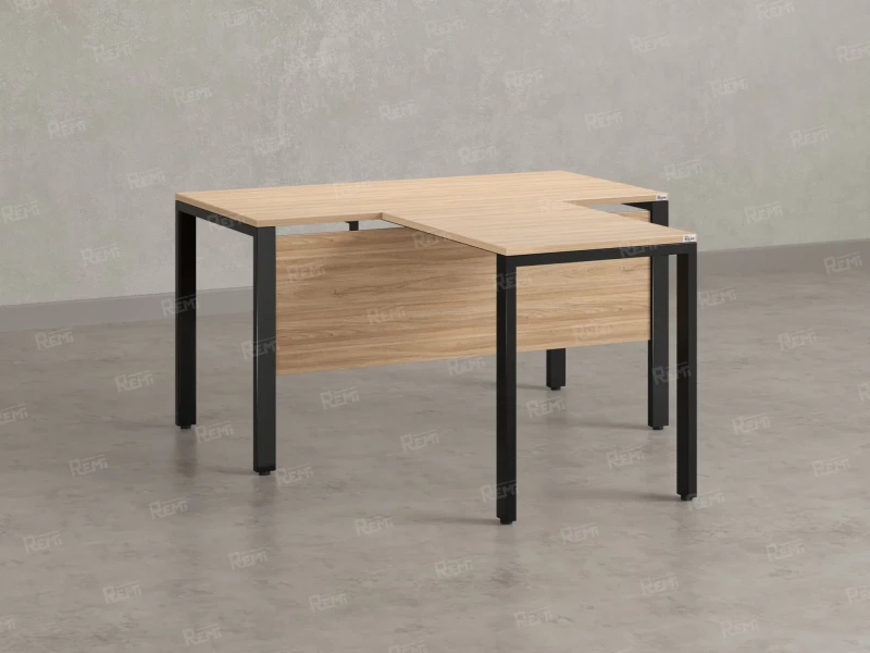 Стол с брифингом на П-образных опорах с экраном ЛДСП RM044-16x6 1600x2200x750 Вяз Швейцарский светлый/Черный