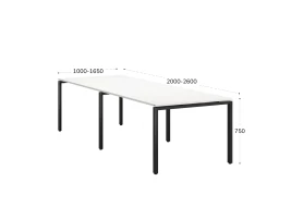 Cтол для переговоров, на П-образном каркасе 2000x1450x750 RM080-200x145 Белый/Черный