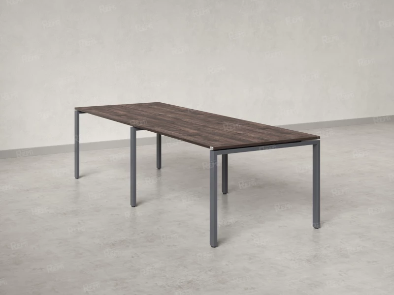 Cтол для переговоров, на П-образном каркасе 2200x1400x750 RM080-220x140 Дуб Апрельский шоколад/Серый