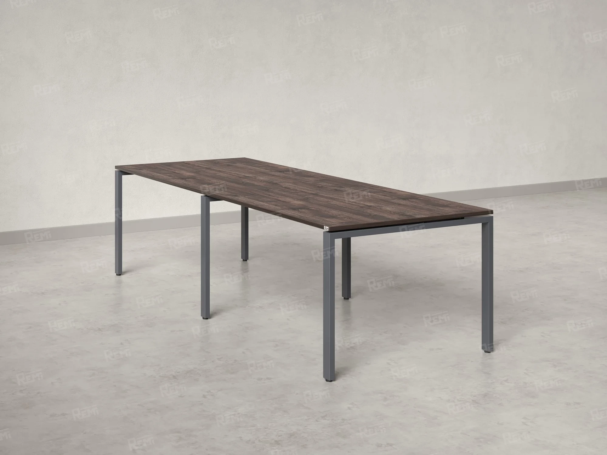 Cтол для переговоров, на П-образном каркасе 2200x1400x750 RM080-220x140 Дуб Апрельский шоколад/Серый