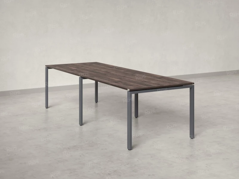 Cтол для переговоров, на П-образном каркасе 2200x1400x750 RM080-220x140 Дуб Апрельский шоколад/Серый