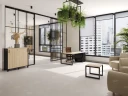 Стол прямой, подвесная тумба, ЛДСП экран, П-опора 1800x800x750 RM030-18x8 Вяз Швейцарский светлый/Черный