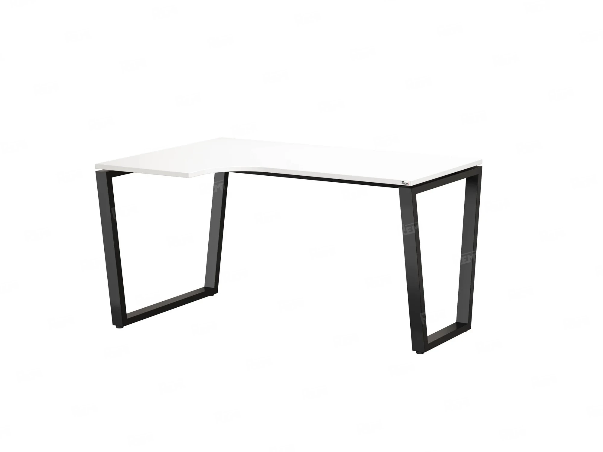 Стол угловой, U-опора, левый 1800x900/1200x750, RM051-18x9-12 Белый/Черный