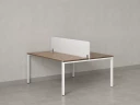 Бенч-система, 2 рабочих места, с одним тканевым экраном 1800x1400x750 RM165-1-18x14 Дуб Юстус/Белый