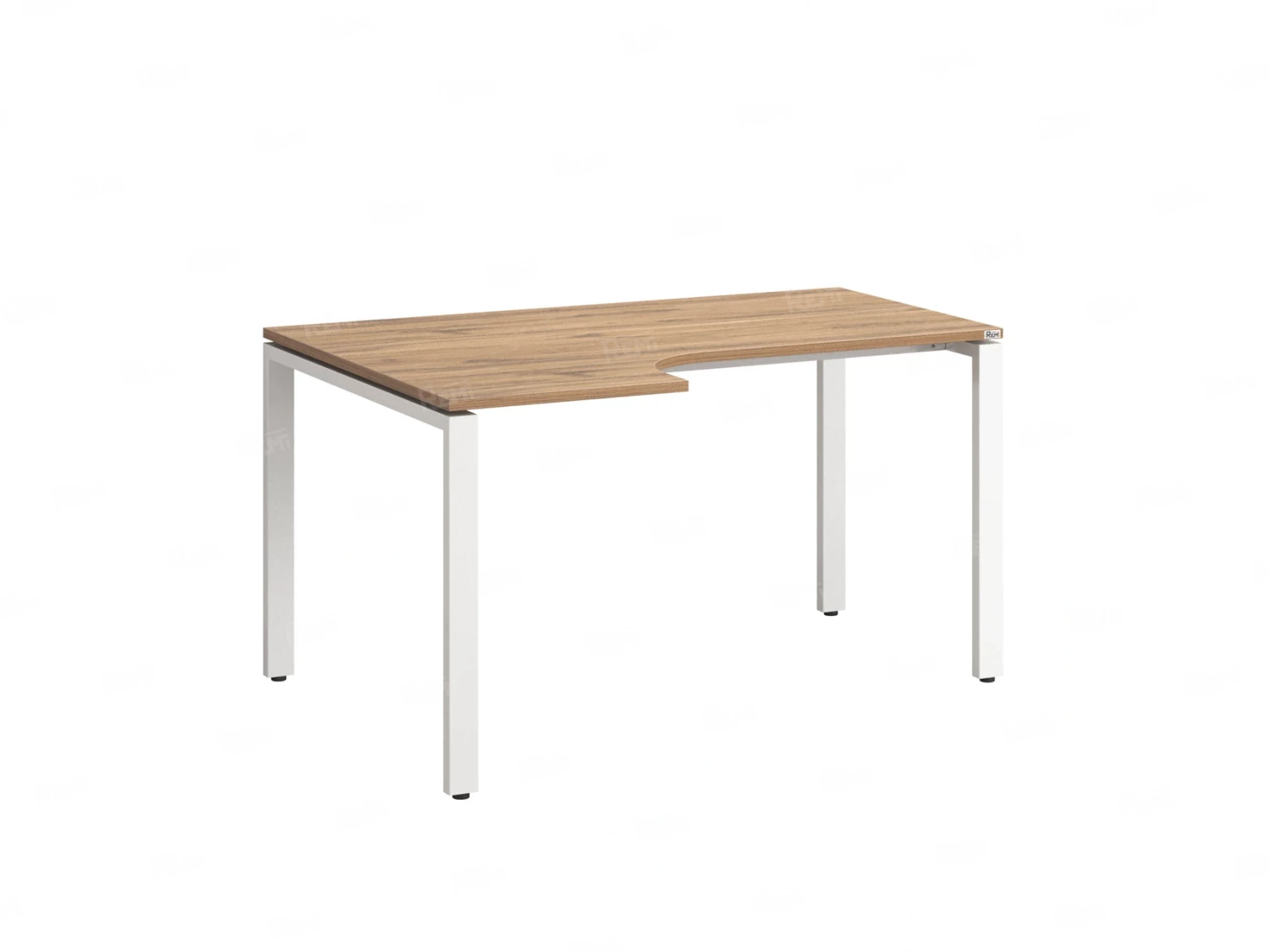 Стол угловой, П-опора, левый 1800x700/900x750, RM053-18x7-9 Дуб Юстус/Белый