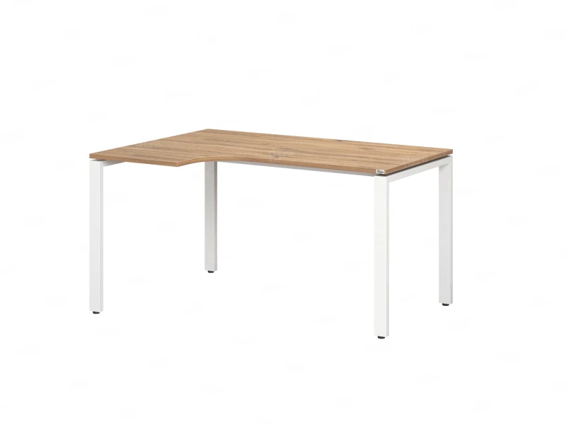 Стол угловой, П-опора, левый 1800x700/900x750, RM053-18x7-9 Дуб Юстус/Белый