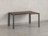 Стол угловой, П-опора, правый 1600x600/900x750, RM052-16x6-9 Дуб Апрельский шоколад/Серый