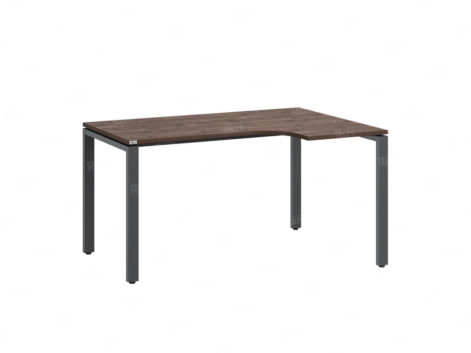 Стол угловой, П-опора, правый 1600x600/900x750, RM052-16x6-9 Дуб Апрельский шоколад/Серый