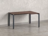 Стол угловой, П-опора, правый 1600x600/900x750, RM052-16x6-9 Дуб Апрельский шоколад/Серый