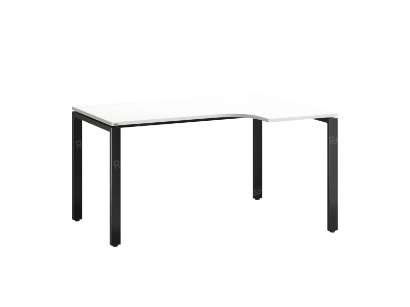 Стол угловой, П-опора, правый 1800x900/1200x750, RM052-18x9-12 Белый/Черный
