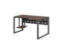 Стол угловой, экран металл, О-опора, правый 1400x600/900x750, RM057-14x6-9 Дуб Апрельский шоколад/Серый