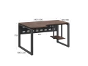 Стол угловой, экран металл, О-опора, правый 1400x600/900x750, RM057-14x6-9 Дуб Апрельский шоколад/Серый
