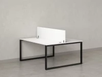 Бенч-система, 2 рабочих места, с одним экраном ЛДСП 1400x1400x750 RM169-2-14x14 Белый/Черный