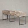 Бенч-система в 1 ряд, 2 рабочих места 5 ЛДСП экранов 2700x700x750 RM168-2-27x7 Дуб Маувелла/Серый