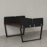 Бенч-система, 2 рабочих места, 5 тканевых экранов 1200x1600x750 RM172-3-12x16 Дуб Апрельский шоколад/Черный