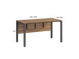 Стол прямой на П-образных опорах, экран ЛДСП 1800x600x750 RM005-18x6 Дуб Юстус/Серый