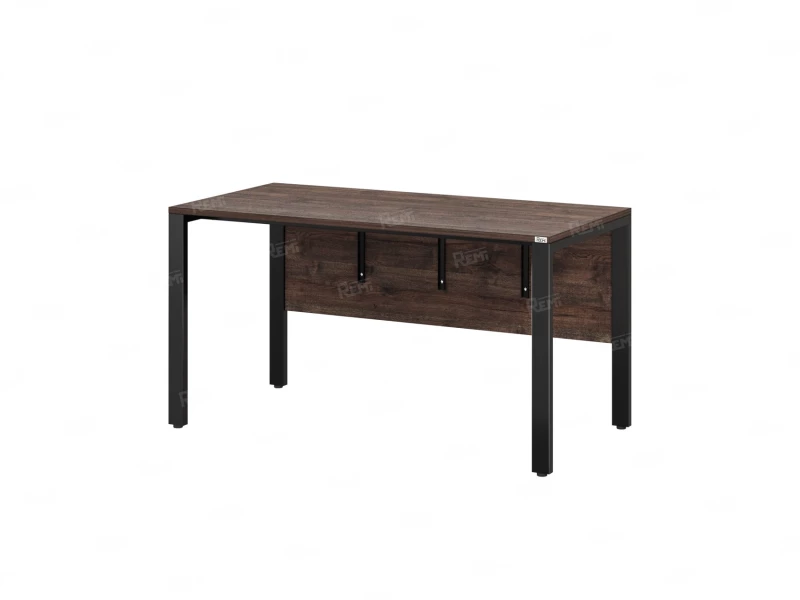 Стол прямой на П-образных опорах, экран ЛДСП 800x700x750 RM005-8x7 Дуб Апрельский шоколад/Черный