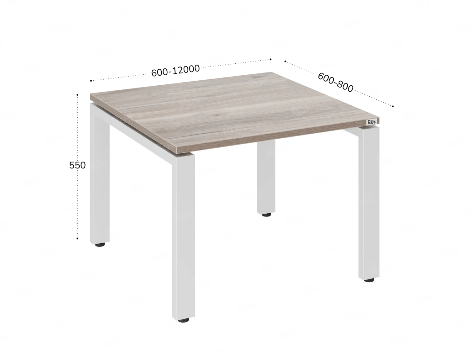 Журнальный стол с полкой 1200x800x550 RM183-12x8 Дуб Маувелла/Белый