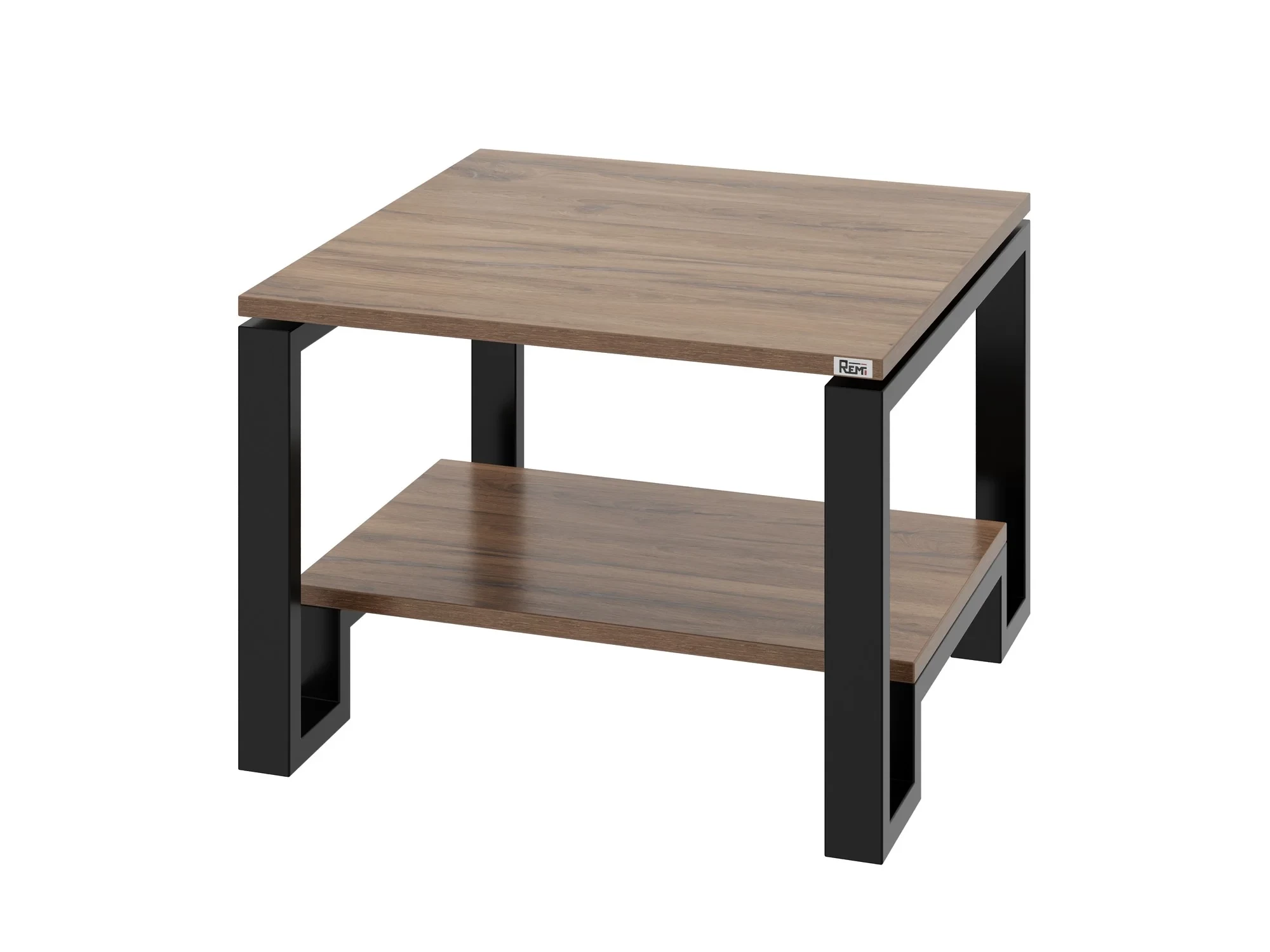 Журнальный стол с полкой 700x700x550 RM181-7x7 Дуб Юстус/Черный