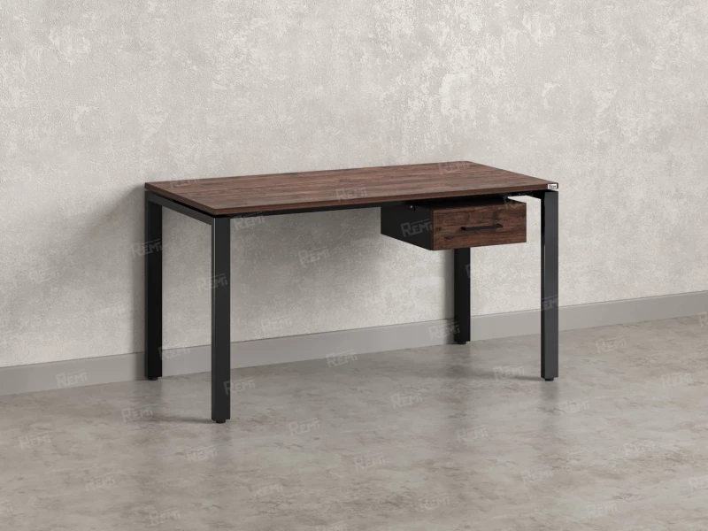 Стол прямой с подвесной тумбой, П-опора 2000x800x750 RM038-20x8 Дуб Апрельский шоколад/Черный