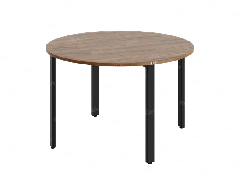 Круглый стол на П-образных опорах 1200x1200x750 RM186-12x12 Дуб Юстус/Черный