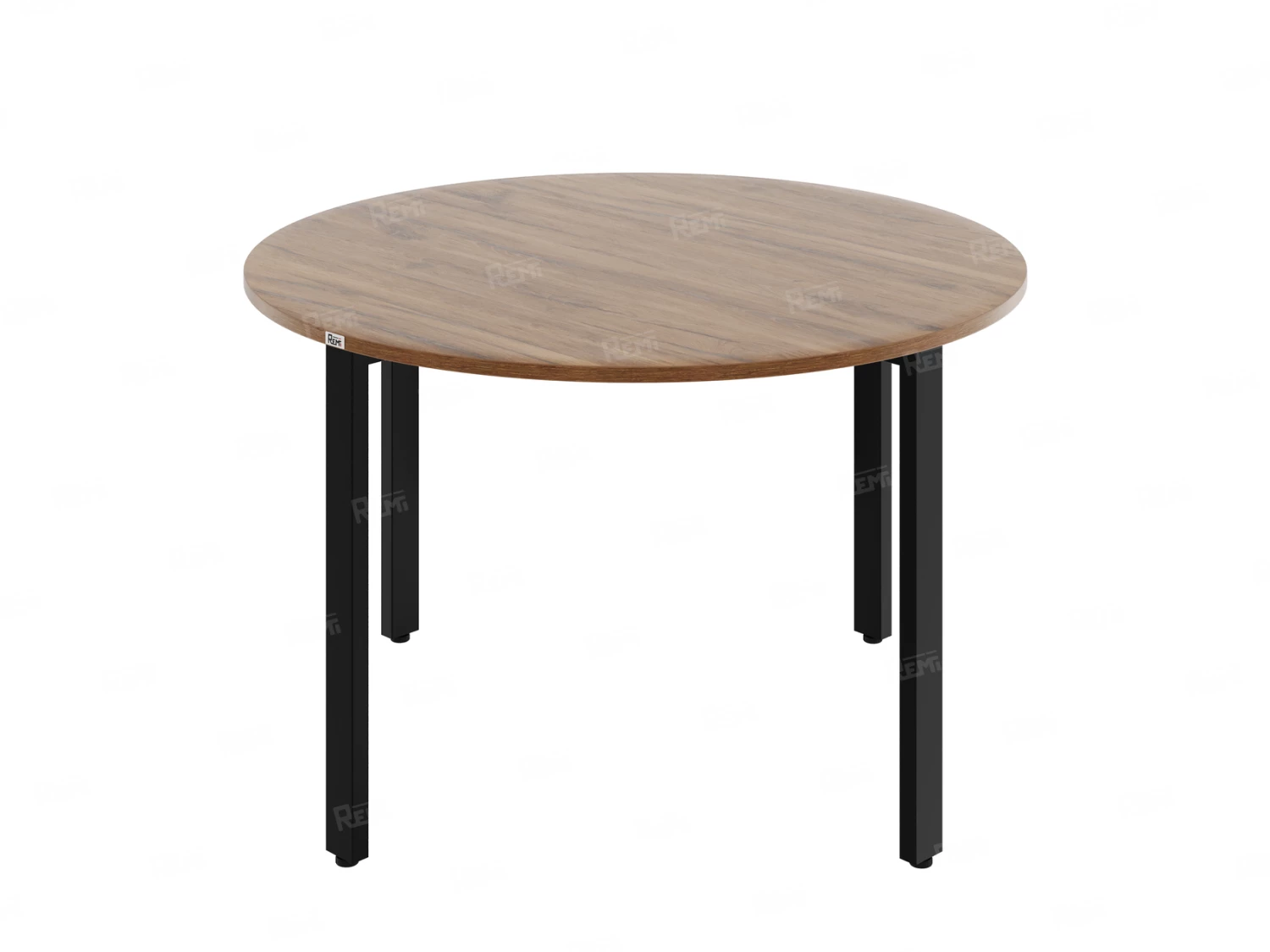 Круглый стол на П-образных опорах 1200x1200x750 RM186-12x12 Дуб Юстус/Черный