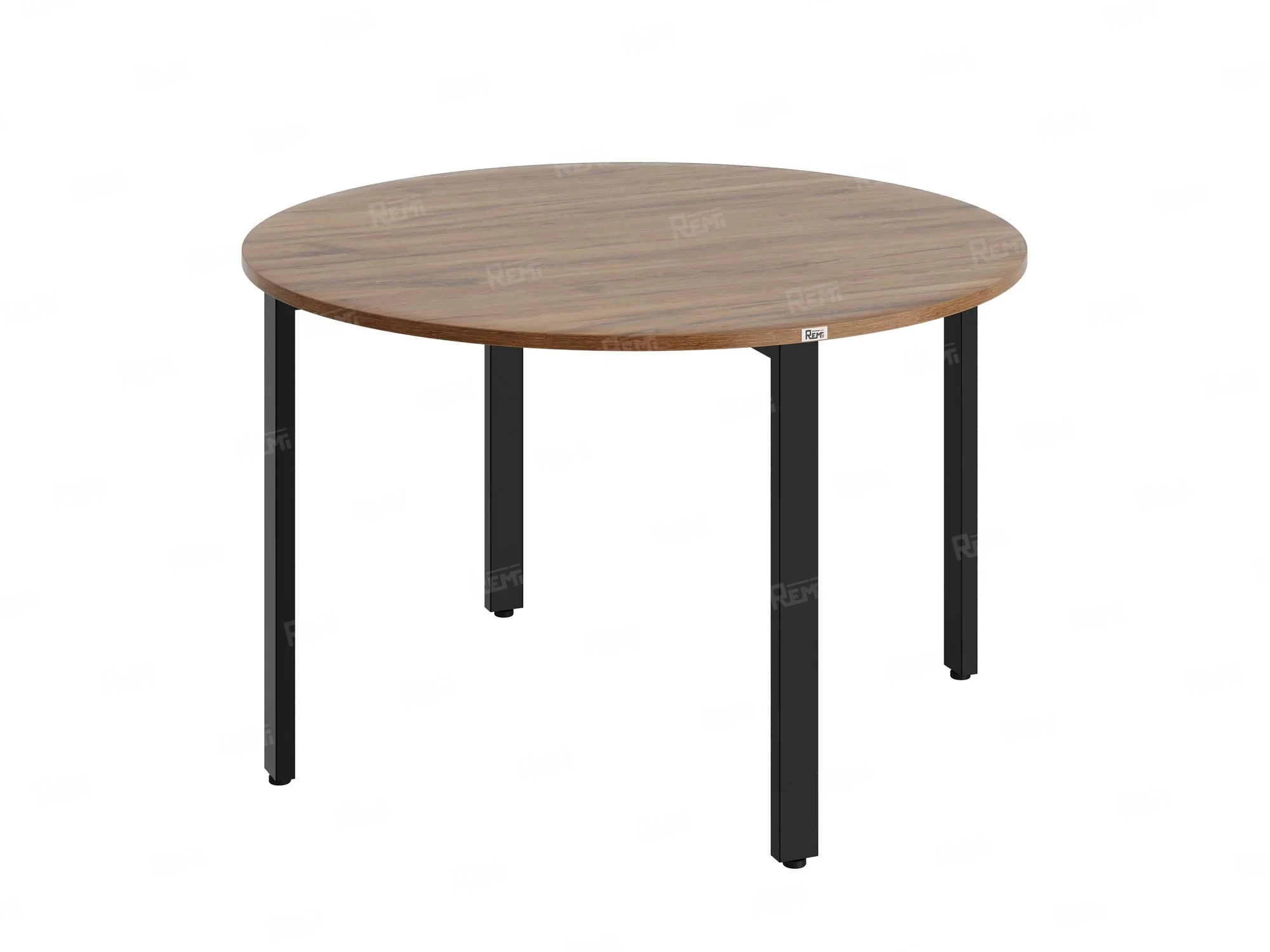 Круглый стол на П-образных опорах 1200x1200x750 RM186-12x12 Дуб Юстус/Черный