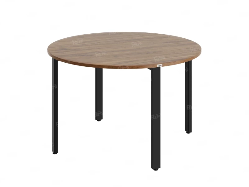Круглый стол на П-образных опорах 1200x1200x750 RM186-12x12 Дуб Юстус/Черный