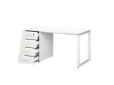 Стол прямой с тумбой на О-образных опоре, левый 1600x700x750 RM104-16x7 Белый/Белый
