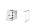 Стол прямой с тумбой на О-образных опоре, левый 1600x700x750 RM104-16x7 Белый/Белый