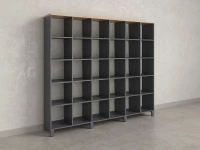 Стеллаж, 30 ячеек 2250х370х1980 RM143-225x37 Вяз Швейцарский светлый/Серый