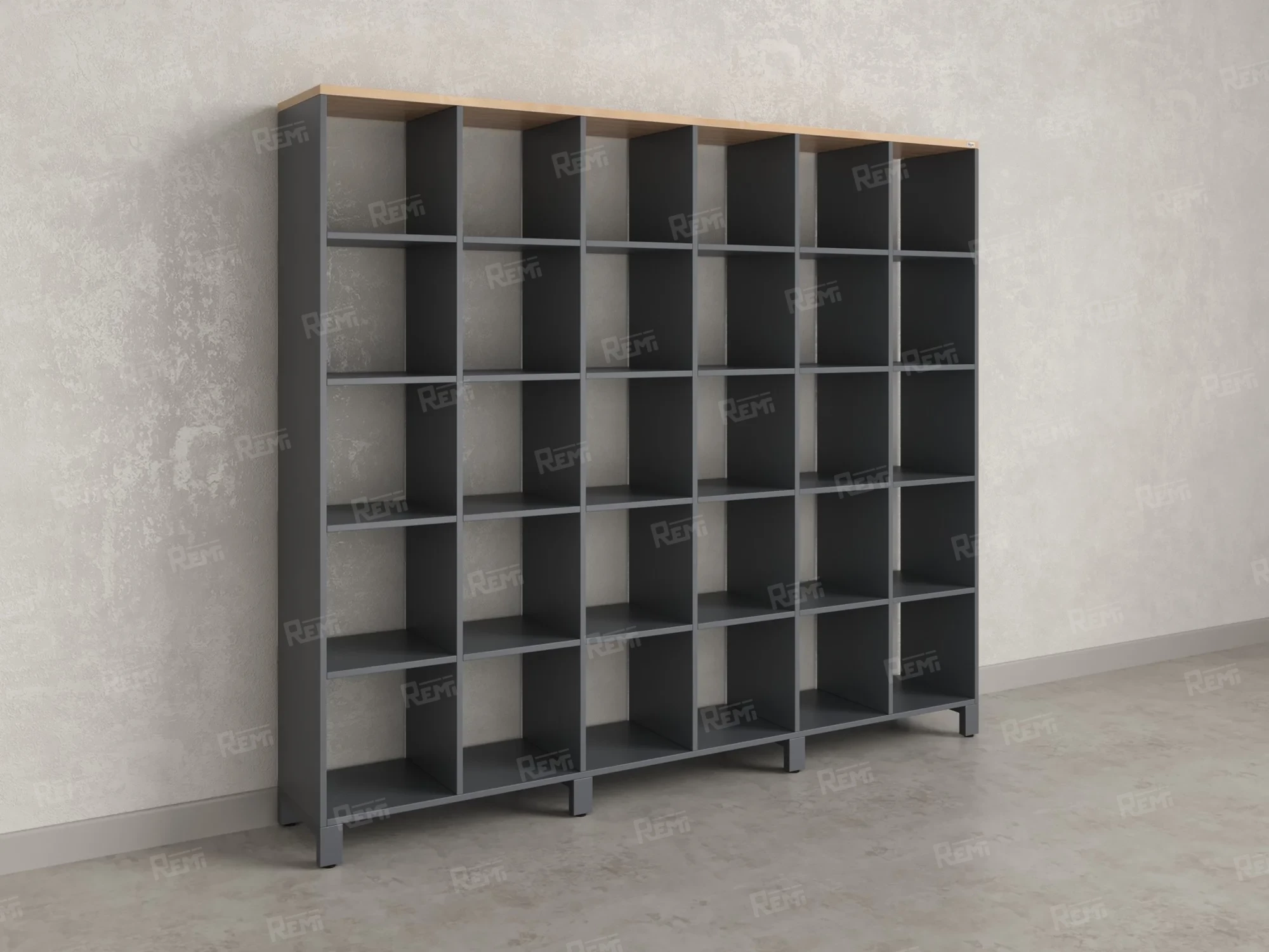 Стеллаж, 30 ячеек 2250х370х1980 RM143-225x37 Вяз Швейцарский светлый/Серый