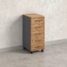 Тумба мобильная, 5 ящиков 400x500x960 RM122-40x50 Дуб Юстус/Серый