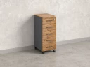 Тумба мобильная, 5 ящиков 400x500x960 RM122-40x50 Дуб Юстус/Серый