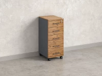 Тумба мобильная, 5 ящиков 400x500x960 RM122-40x50 Дуб Юстус/Серый