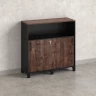 Низкий шкаф-купе, 2 полки с надстройкой 1200x420x1200 RM126-120x42 Дуб Апрельский шоколад/Черный