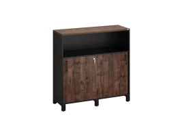 Низкий шкаф-купе, 2 полки с надстройкой 1200x420x1200 RM126-120x42 Дуб Апрельский шоколад/Черный