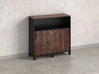 Низкий шкаф-купе, 2 полки с надстройкой 1200x420x1200 RM126-120x42 Дуб Апрельский шоколад/Черный