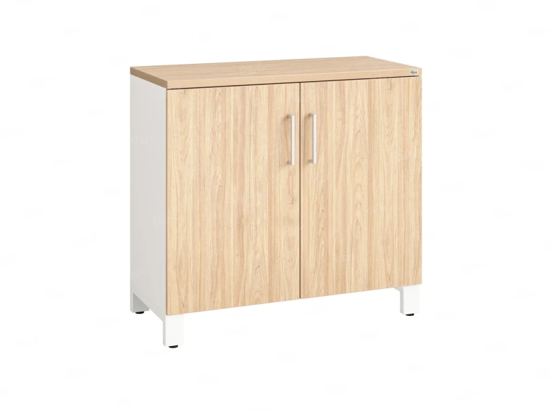 Шкаф низкий распашной, 2 уровня 900x600x850 RM147-90x60 Вяз Швейцарский светлый/Белый