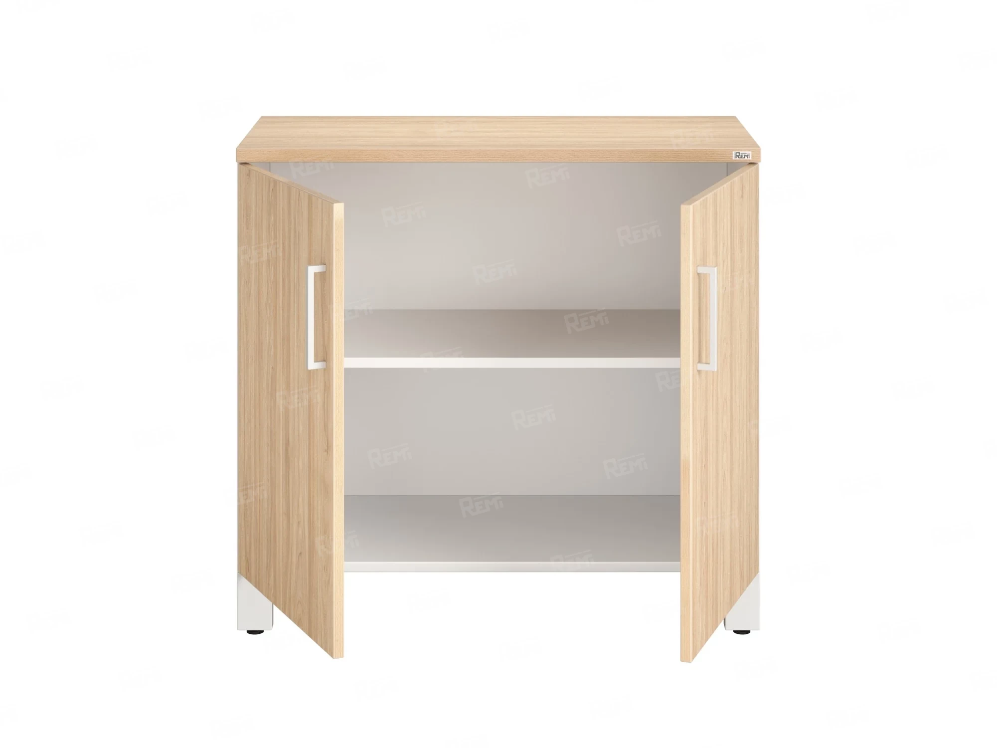 Шкаф низкий распашной, 2 уровня 900x600x850 RM147-90x60 Вяз Швейцарский светлый/Белый