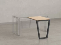 Брифинг прямой, с парящей столешнецей, на U-образном каркасе 1200x600x750 RM074-12x6 Вяз Швейцарский светлый/Серый