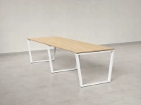 Cтол для переговоров, на V-обазном каркасе 2200x1000x750 RM082-220x100 Вяз Швейцарский светлый/Белый