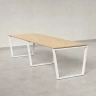 Cтол для переговоров, на V-обазном каркасе 2200x1000x750 RM082-220x100 Вяз Швейцарский светлый/Белый