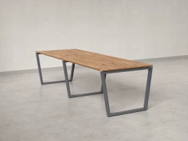 Cтол для переговоров, на V-обазном каркасе 2500x1600x750 RM082-250x160 Дуб Юстус/Серый