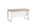 Стол прямой на О-образных опорах с металлическим экраном 1400x800x750 RM042-14x8 Дуб Маувелла/Белый