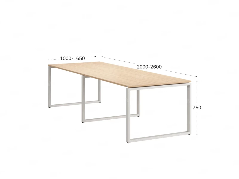 Cтол для переговоров, на О-обазном каркасе 2200x1600x750 RM081-220x160 Вяз Швейцарский светлый/Белый