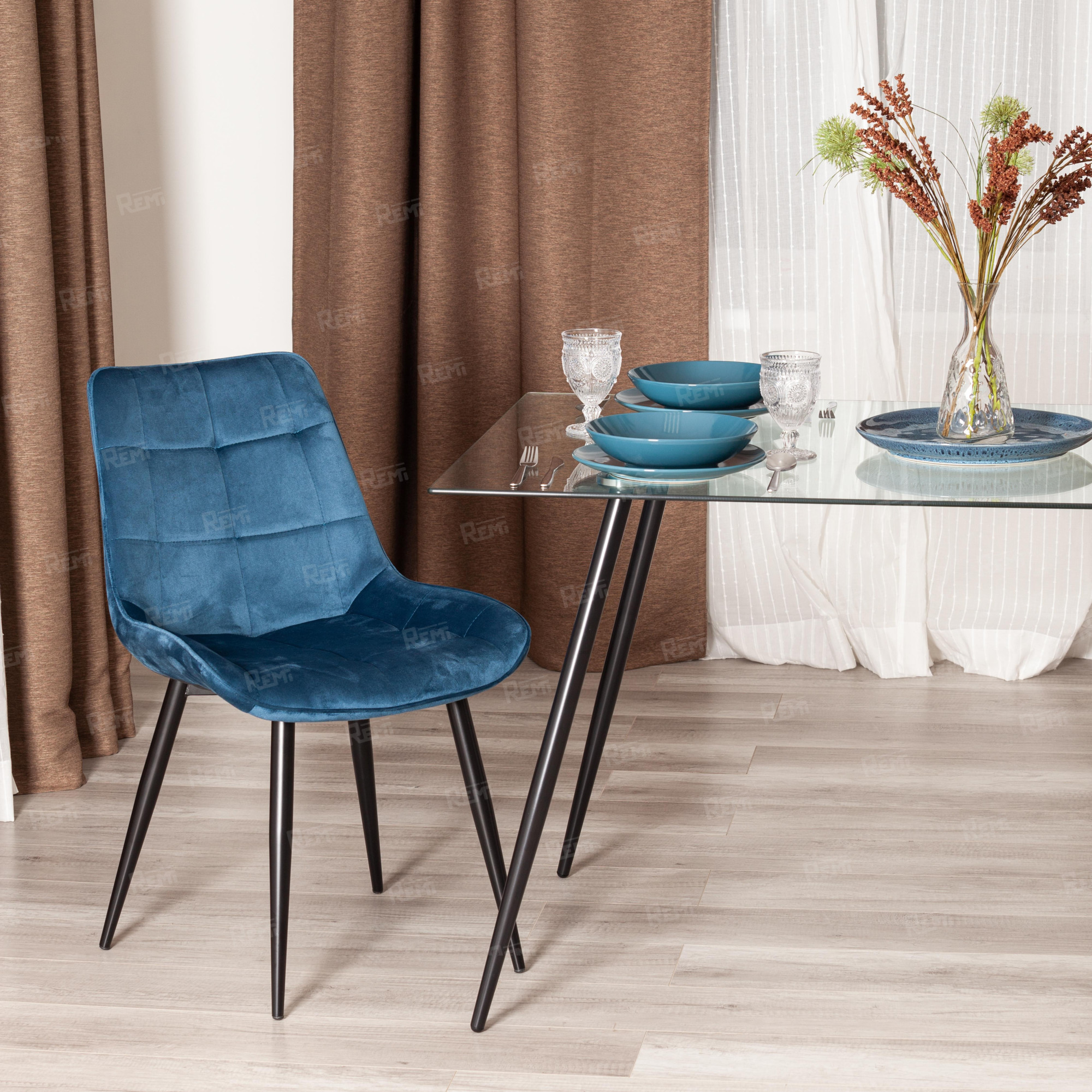 Стул ABRUZZO ( mod. 8060 ) Синий/Синий, Велюр (арт. 19603)